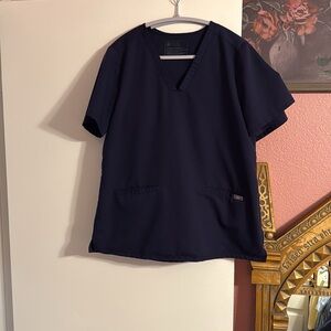 FIGS navy casma scrub top